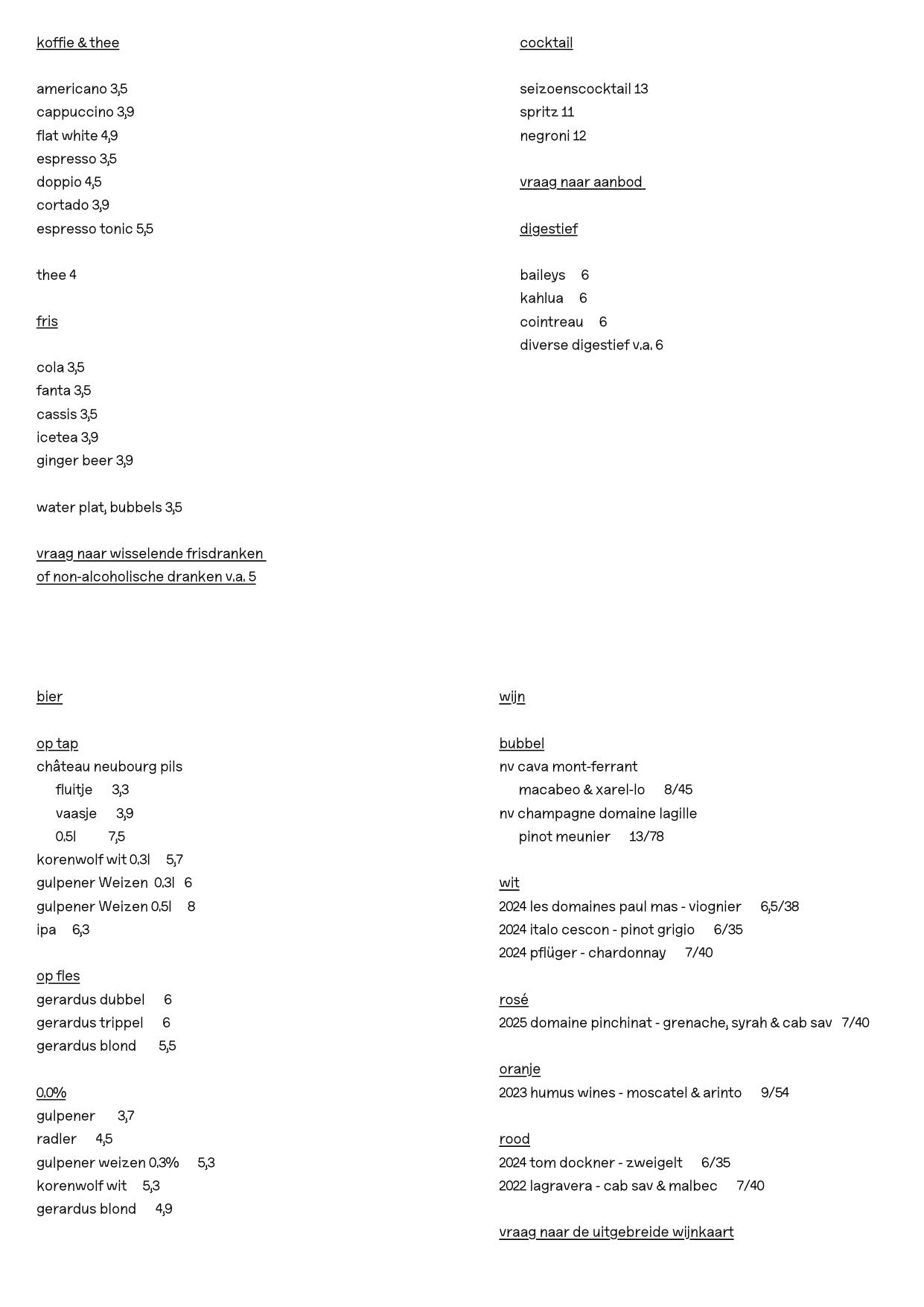 Menu Café Zuijders — pagina 2