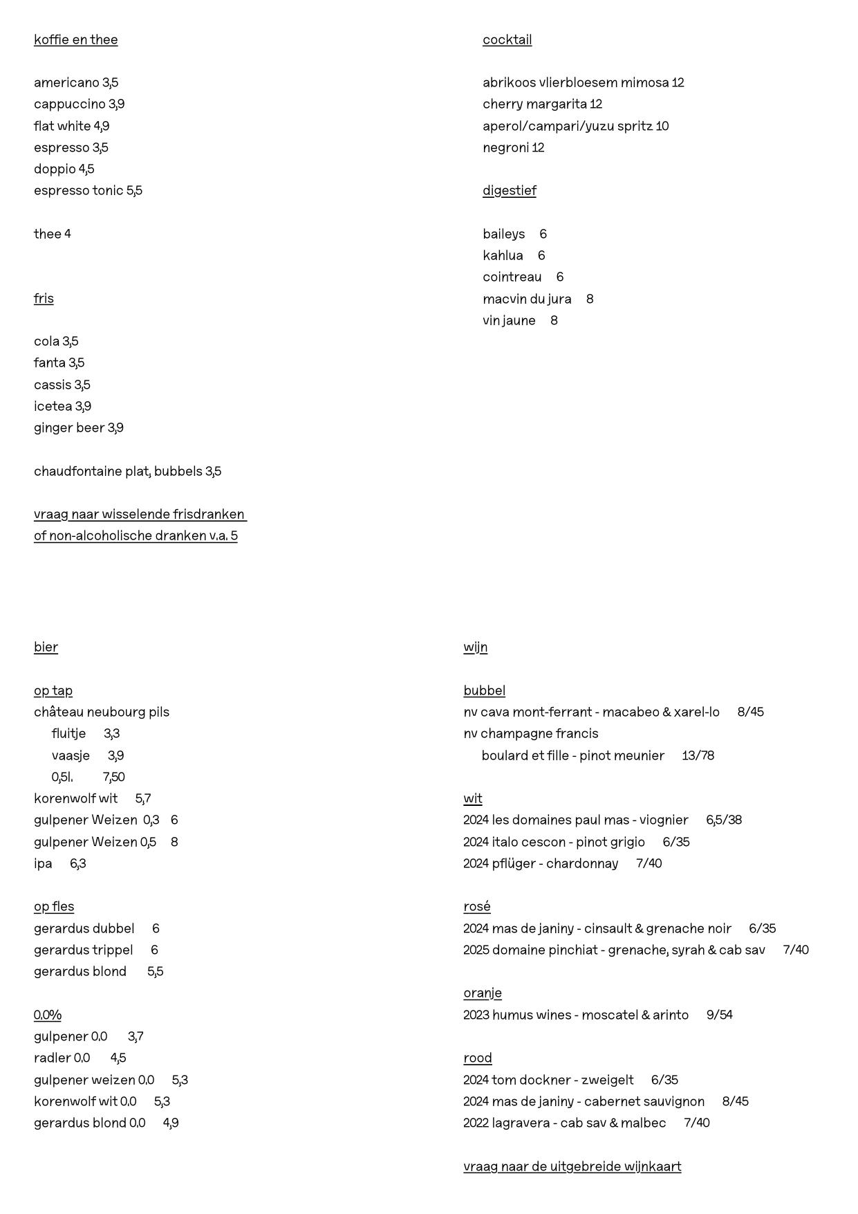 Menu Café Zuijders — pagina 2